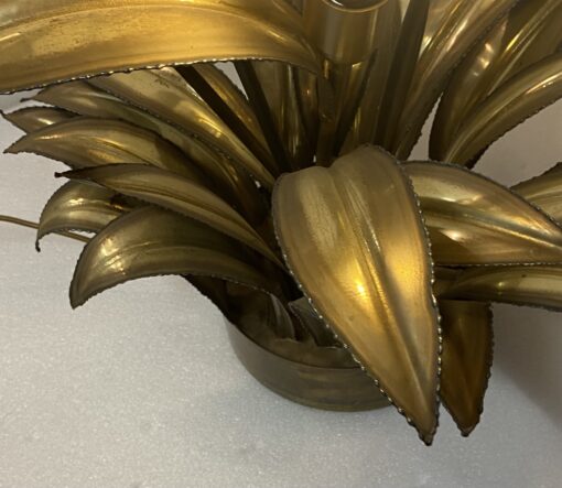 1970′ Plante Éclairante en Laiton Maison Jansen 3 Têtes H 113 cm X 80 cm Ø – Image 15
