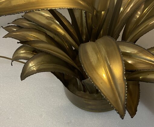 1970′ Plante Éclairante en Laiton Maison Jansen 3 Têtes H 113 cm X 80 cm Ø – Image 14