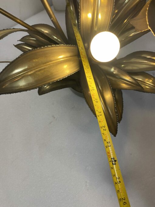 1970′ Plante Éclairante en Laiton Maison Jansen 3 Têtes H 113 cm X 80 cm Ø – Image 4