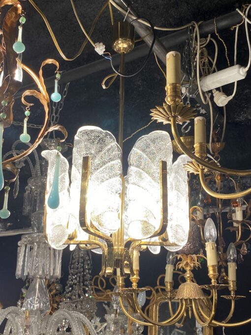 1970′ Chandelier 6 Bulbs Carl Fagerlund Crystal Diameter 38 x H 70 cm