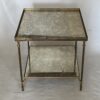 1950/70′ Bout De Canapé Avec Galerie Maison Baguès Laiton et Bronze Plateaux Miroir Oxydé Vieilli et Fleur 50 X 50 X H 50 cm – Image 10