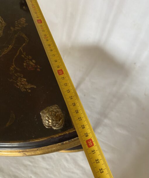 1970′ Maison Baguès Style Corner Bamboo Decor in Gilt Bronze With Chinese Lacquer Trays 29 X 29 X H 52 cm - Image 5