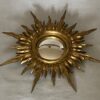1950/70' Convex Sun Mirror, Golden Wood – Diameter 50 cm
