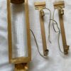 1970’Pair Of Wall Lamps In Brass With Glass Tubes In The Style Of Genet Michon Or Petitot H 51 cm - Image 6