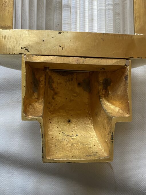 1970’Pair Of Wall Lamps In Brass With Glass Tubes In The Style Of Genet Michon Or Petitot H 51 cm - Image 5