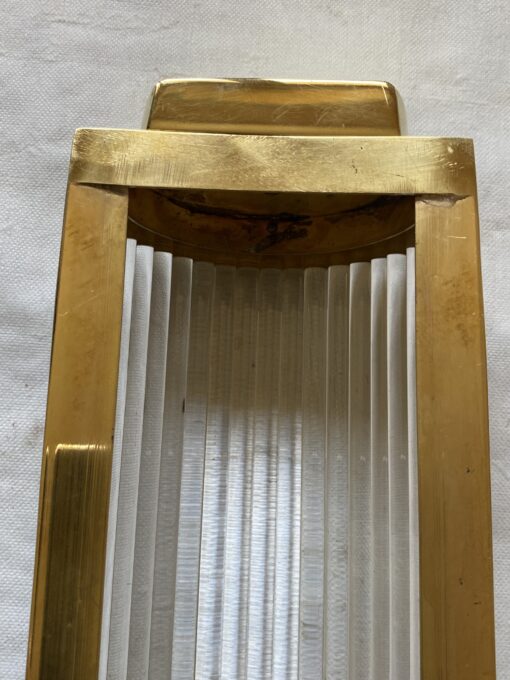 1970’Pair Of Wall Lamps In Brass With Glass Tubes In The Style Of Genet Michon Or Petitot H 51 cm - Image 3