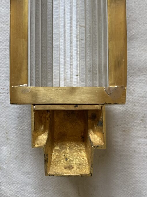 1970’Pair Of Wall Lamps In Brass With Glass Tubes In The Style Of Genet Michon Or Petitot H 51 cm - Image 2
