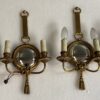 1950/70′  2 Pairs of Sconces in Gilted Bronze With Convex Mirror Petitot Signed - Image 3