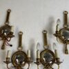 1950/70′  2 Pairs of Sconces in Gilted Bronze With Convex Mirror Petitot Signed - Image 5