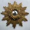 1950′ Miroir Soleil 2 Evolutions Bois Doré 75 Cm De Diamètre