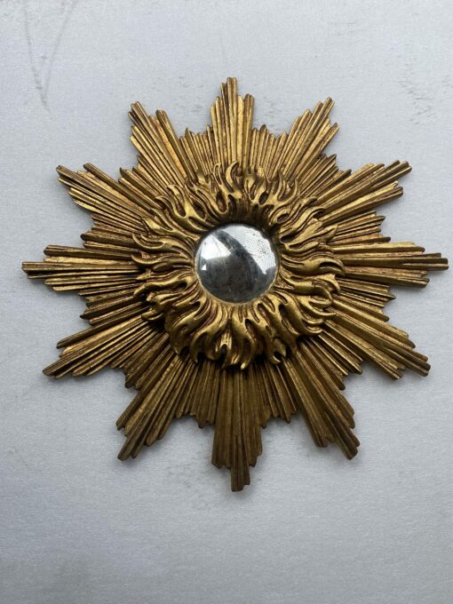 1950′ Sun Mirror 2 Evolutions Golden Wood 75 Cm Diameter - Image 12