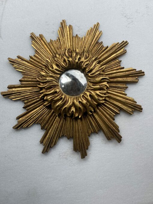 1950′ Sun Mirror 2 Evolutions Golden Wood 75 Cm Diameter - Image 11