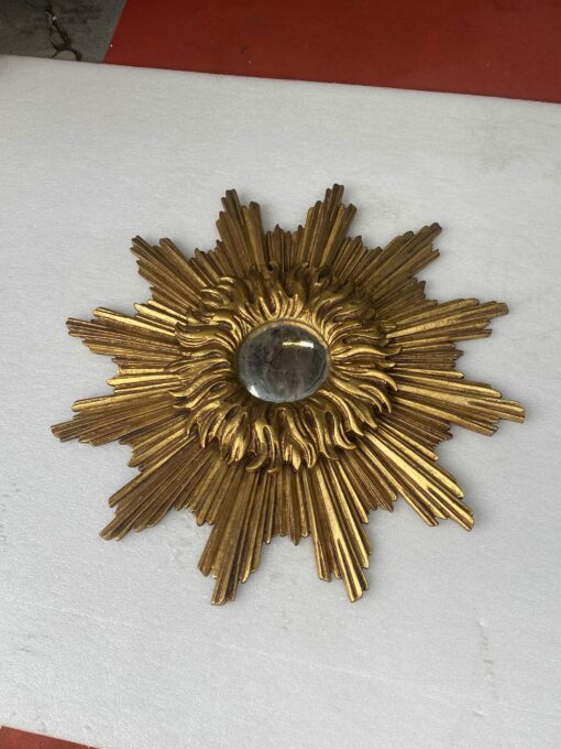 1950′ Sun Mirror 2 Evolutions Golden Wood 75 Cm Diameter - Image 8