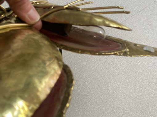 1970’ Butterfly Wall Lamp in Bronze or Brass, Duval Brasseur Or Isabelle Faure, 4 Bulbs, Agate Wings: 45 x H 43 cm - Image 10