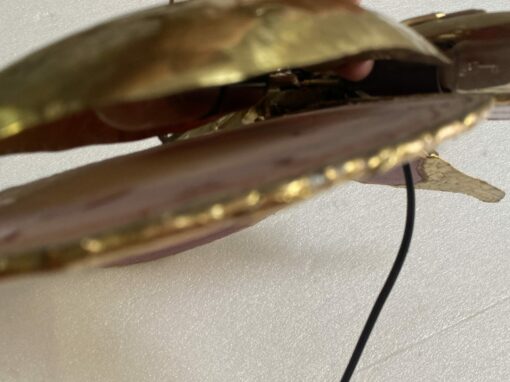 1970’ Butterfly Wall Lamp in Bronze or Brass, Duval Brasseur Or Isabelle Faure, 4 Bulbs, Agate Wings: 45 x H 43 cm - Image 11