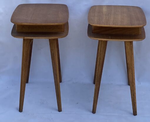 1950' Pair Of Oak Bedside Tables Ovoid Shape Design 55 X 36 X H 59 cm - Image 5