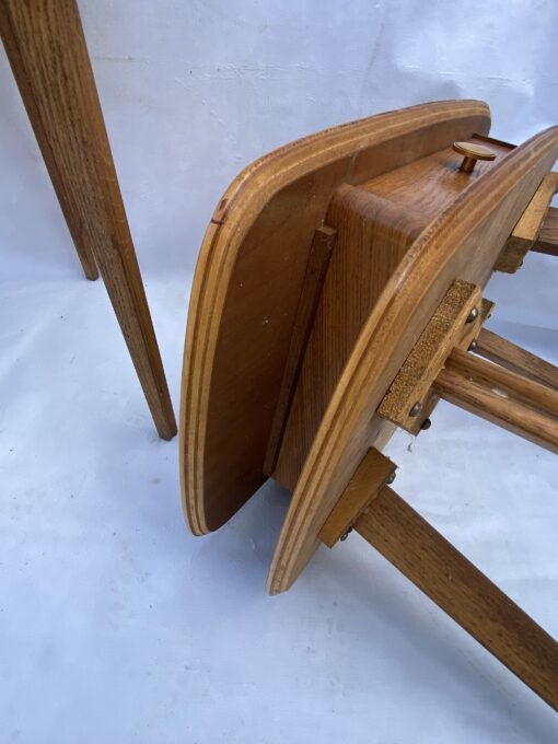 1950' Pair Of Oak Bedside Tables Ovoid Shape Design 55 X 36 X H 59 cm - Image 9