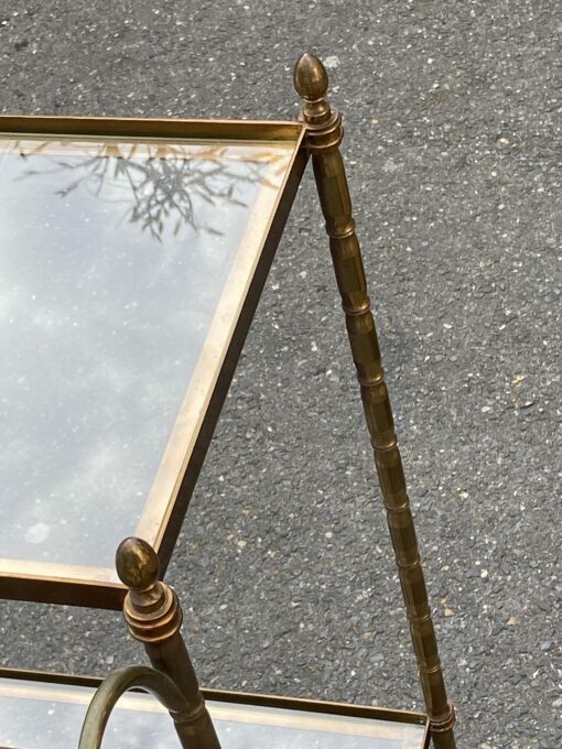 1950/70′ Maison Bagués Rolling Trolley Bronze Decor Bamboo With Towel Holder 38 X 35 X H 75 cm - Image 4