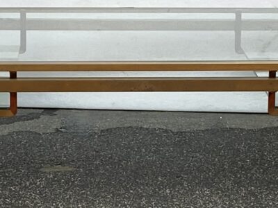 1970′ Rectangular Coffee Table Guy Lefevre For Jansen In Brass And Glass 127 x 88 cm H 38 cm