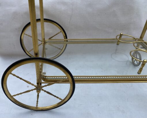1950/70 Maison Jansen Rolling Trolley In Brass And Gilt Bronze - Image 6