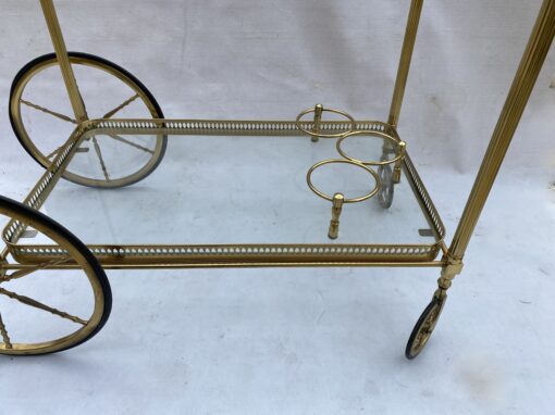 1950/70 Maison Jansen Rolling Trolley In Brass And Gilt Bronze - Image 5
