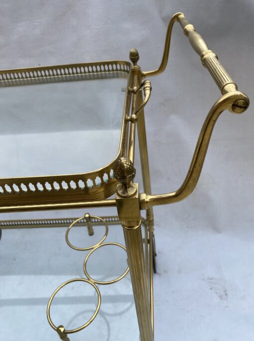 1950/70 Maison Jansen Rolling Trolley In Brass And Gilt Bronze - Image 4
