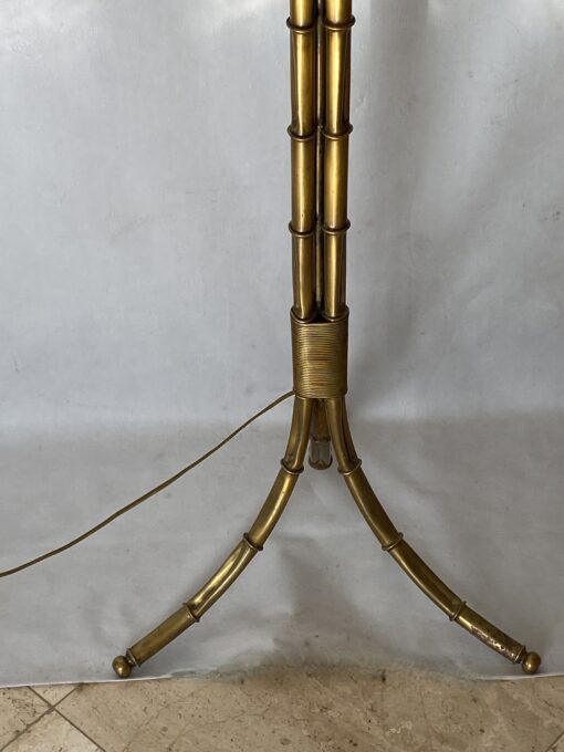 1950/70 Gilt Bronze Floor Lamp Maison Bagués Palm Tree Model 3 Rods Bamboo Decor - Image 8