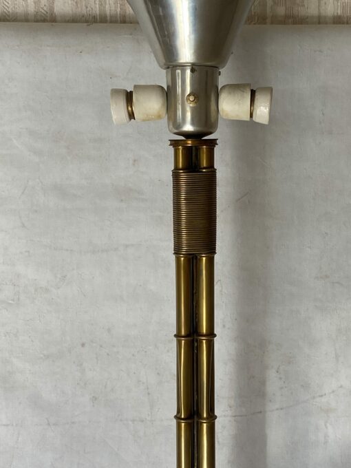 1950/70 Gilt Bronze Floor Lamp Maison Bagués Palm Tree Model 3 Rods Bamboo Decor - Image 6