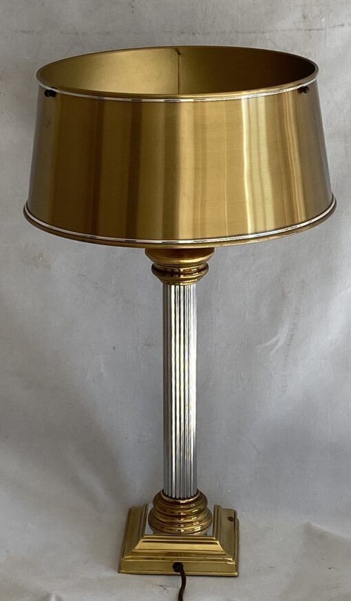 1970′ Lamp In Gilt Bronze And Nickel Plated Charles Style Unsigned - Image 11