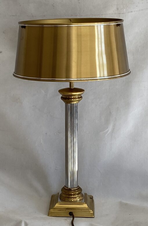 1970′ Lamp In Gilt Bronze And Nickel Plated Charles Style Unsigned
