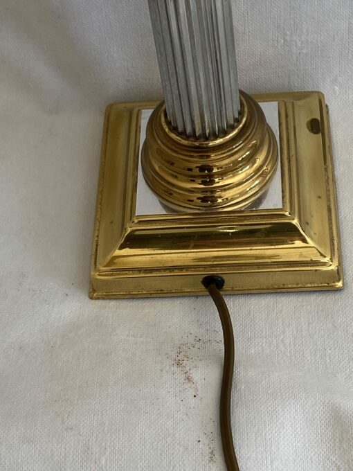 1970′ Lamp In Gilt Bronze And Nickel Plated Charles Style Unsigned - Image 9