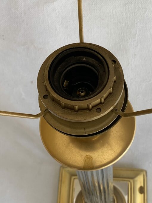1970′ Lamp In Gilt Bronze And Nickel Plated Charles Style Unsigned - Image 8