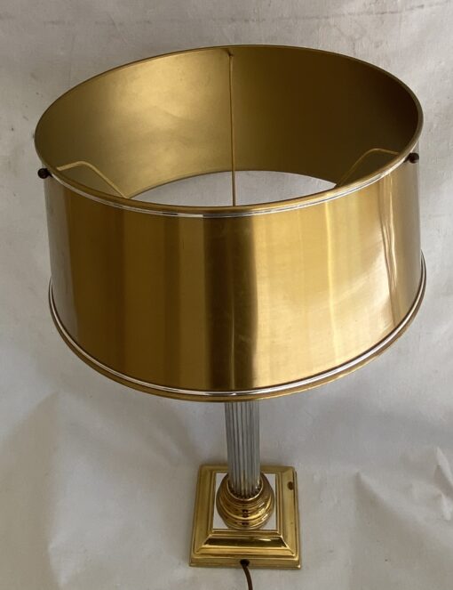 1970′ Lamp In Gilt Bronze And Nickel Plated Charles Style Unsigned - Image 7