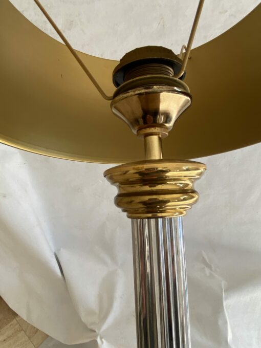 1970′ Lamp In Gilt Bronze And Nickel Plated Charles Style Unsigned - Image 3