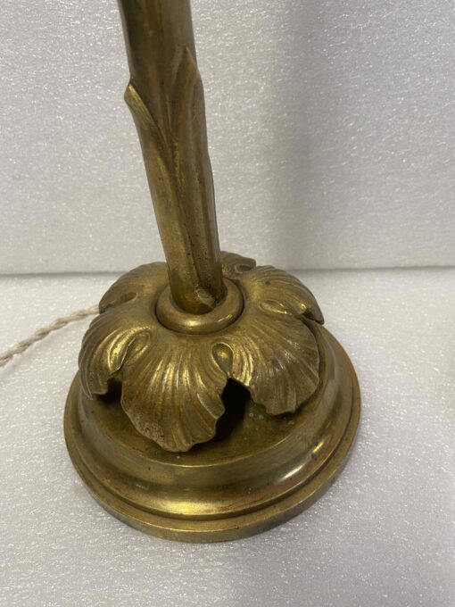 1970' Pair Of Bronze Lamps Maison Bagués Decor Palm Tree H 68 Ø 14 cm - Image 9