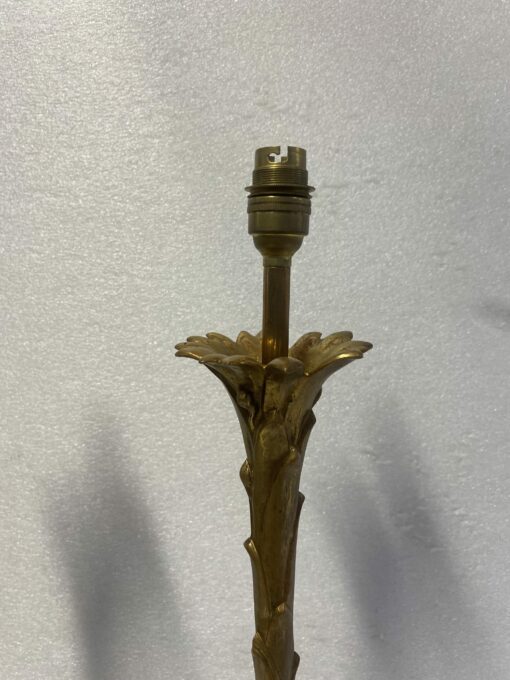 1970' Pair Of Bronze Lamps Maison Bagués Decor Palm Tree H 68 Ø 14 cm - Image 7