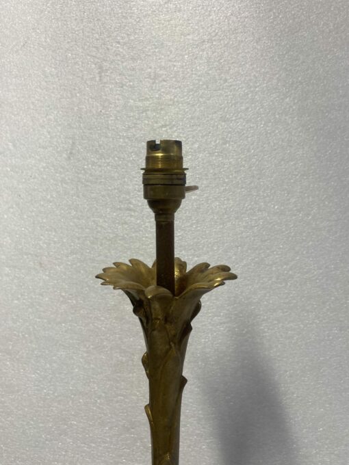 1970' Pair Of Bronze Lamps Maison Bagués Decor Palm Tree H 68 Ø 14 cm - Image 6