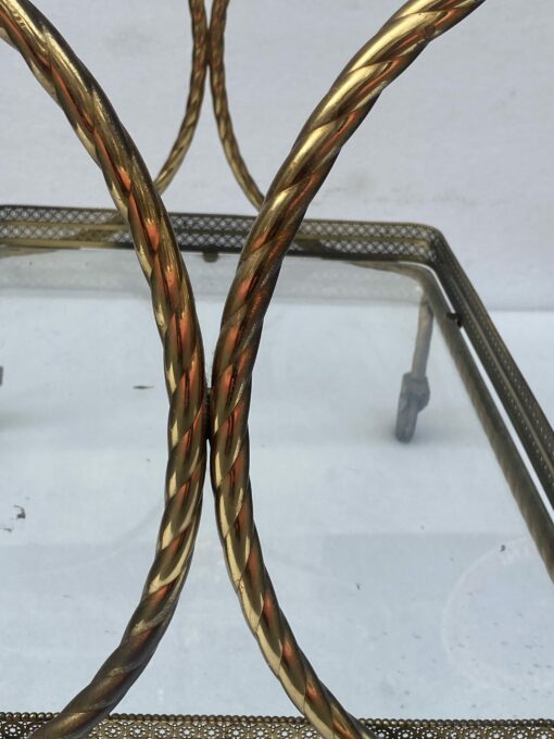 1970′ Rolling Bar in Bronze and Golden Brass Maison Baguès Ou Charles Ou Jansen Napoleon Decor 3 Fixed Trays - Image 14