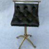 1970' Chaise De Musicien Harpiste Bronze Et Cuir
