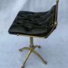 1970' Chaise De Musicien Harpiste Bronze Et Cuir – Image 15