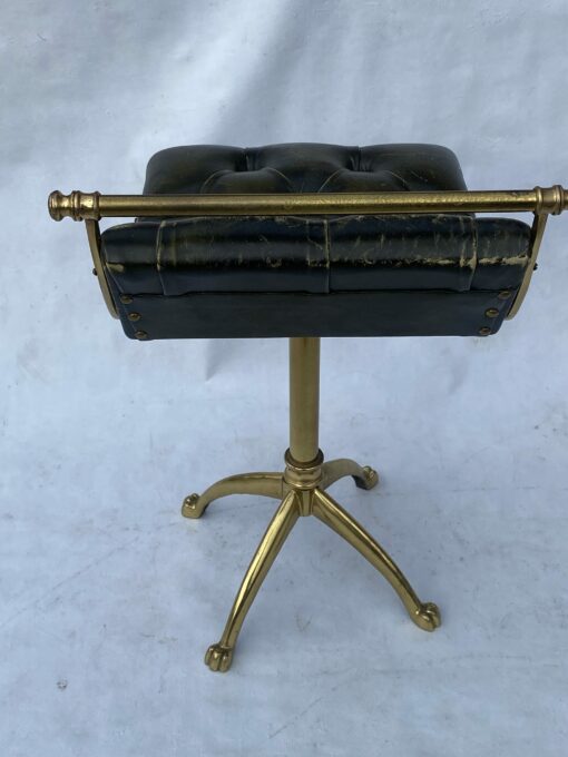 1970' Chaise De Musicien Harpiste Bronze Et Cuir – Image 14