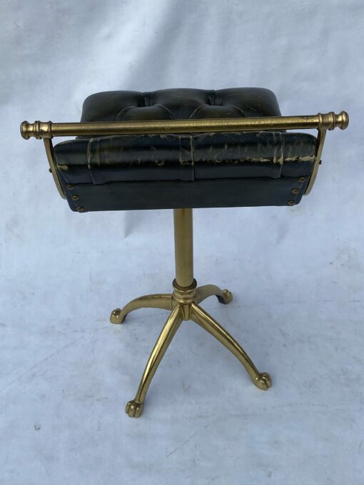 1970' Chaise De Musicien Harpiste Bronze Et Cuir – Image 13