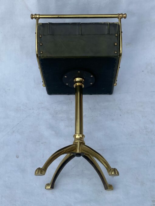 1970' Chaise De Musicien Harpiste Bronze Et Cuir – Image 11