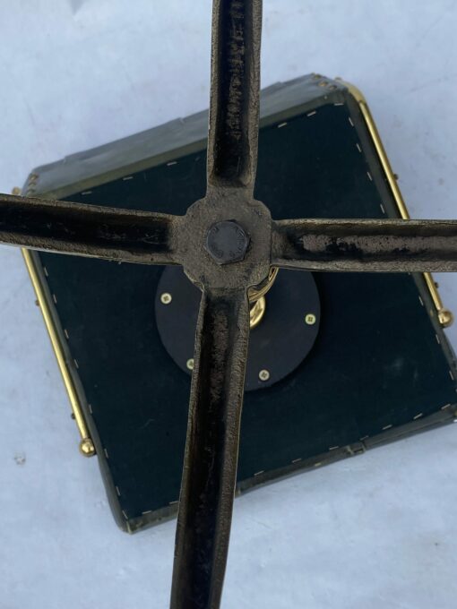 1970' Chaise De Musicien Harpiste Bronze Et Cuir – Image 7
