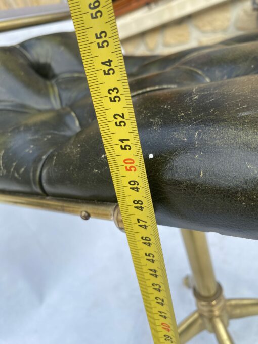 1970' Chaise De Musicien Harpiste Bronze Et Cuir – Image 3