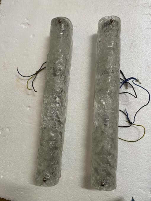 1950/70′ Pair Of DLG Murano Granite Glass Sconces, Kalmar H 50 X 7 X 10 cm