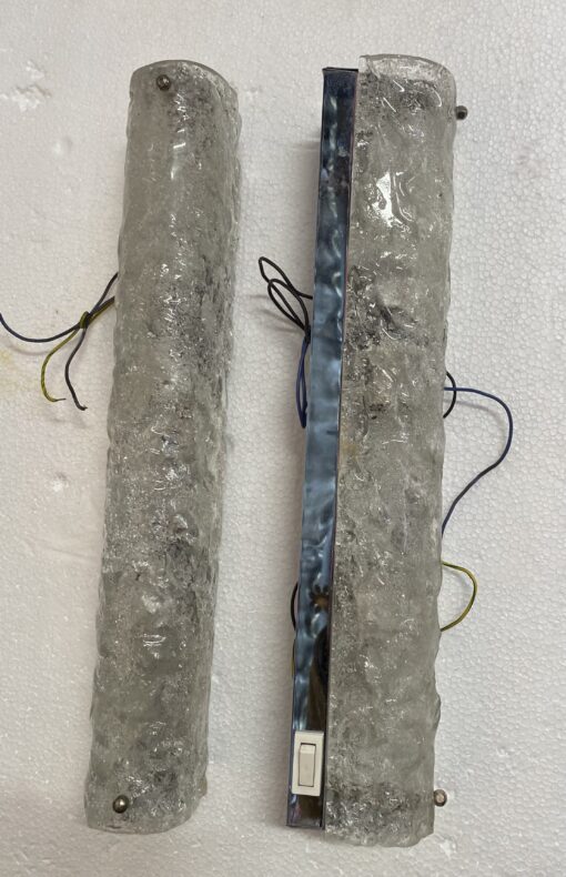 1950/70′ Pair Of DLG Murano Granite Glass Sconces, Kalmar H 50 X 7 X 10 cm - Image 12