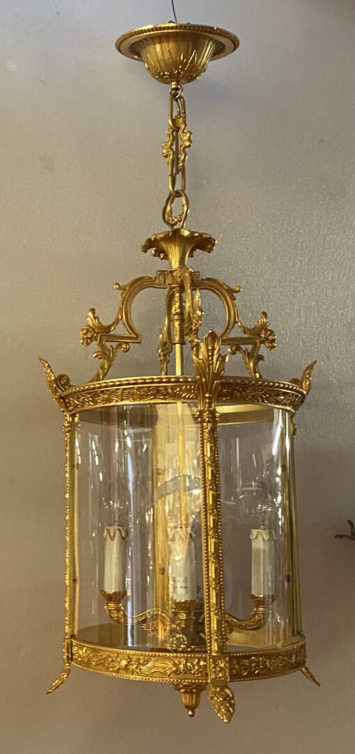 1970’Paire De Lanternes En Bronze Doré H 72 cm Ø 38 cm – Image 9