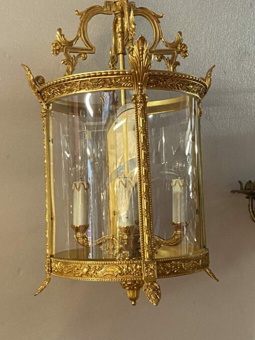 1970’Paire De Lanternes En Bronze Doré H 72 cm Ø 38 cm – Image 7