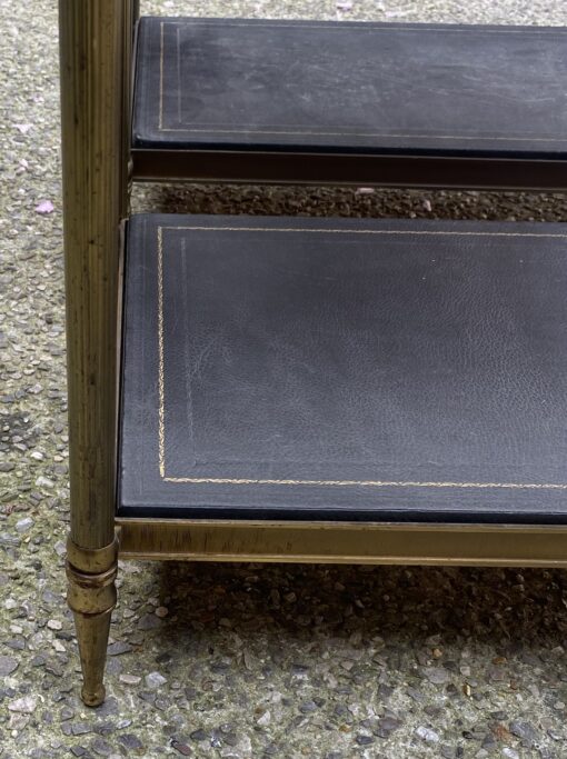 1970′ Pair Of 2-Tier Sofa Ends Maison Jansen Vintage Leather Trays 62 X 34 X H 53 cm - Image 10